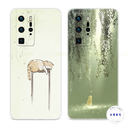 可爱猫咪适用于华为P60手机壳P50p40p30P20pro+中国风简约P10p9plus文艺小清新卡通女款软e十art