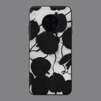 适用于华为手机壳mate30 Pro/20x/10 Pro黑白艺术花朵40Pro/8美术生