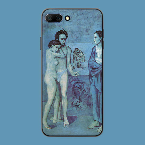 适用于荣耀v30pro手机壳v40/v20油画艺术50se/30s/20i/60毕加索复古