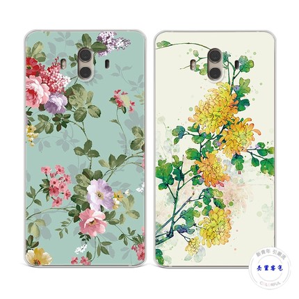 文艺菊花适用于华为mate30手机壳40pro+50油画20x牡丹花10e9女款8软