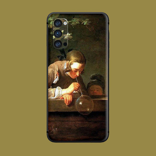 适用于欧美油画手机壳oppo硅胶软findx3pro/r17/reno/5/7趣味ace2