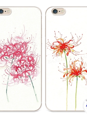 适用于水彩花卉iPhone13苹果7plus壳6s8文艺mini简约14promax女款软5se1二2三3代五六七八