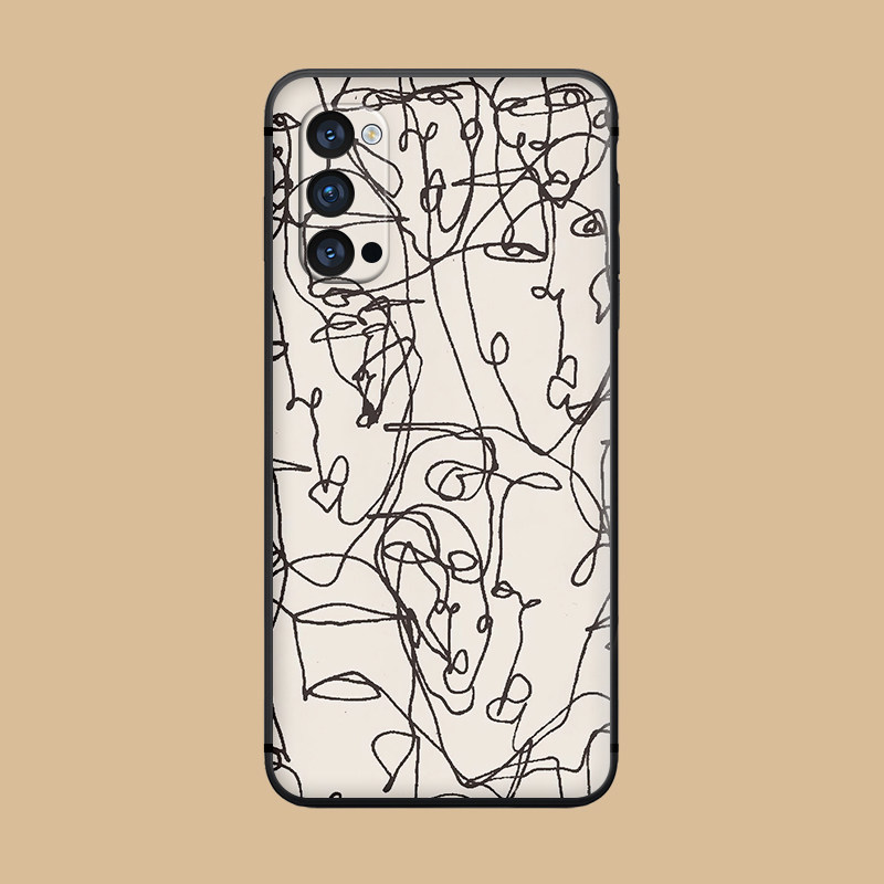 适用于硅胶oppo手机壳Reno/5pro/7se冷淡风抽象r17/ace2简约findx3