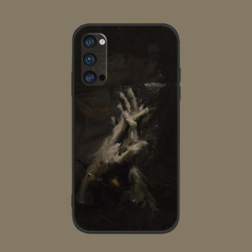 适用于findx3手机壳oppo液态硅胶reno7pro/5/4希望之手油画r17/ace2