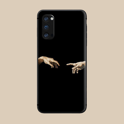 适用于oppo手机壳Reno/5/7se创意牵手R17/R15简约Findx3pro硅胶ace