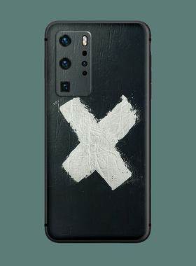 适用于华为p50pro手机壳p30/p20/p10/p40/p9简约创意黑色磨砂防摔软