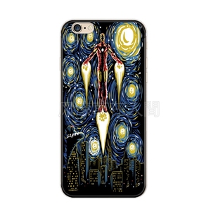 iphonexs苹果8手机壳适用于漫威钢铁侠IRON MAN梵高星空