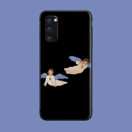 适用于Reno/5/7pro简约油画oppo手机壳ace2/findx3硅胶R15/R17天使