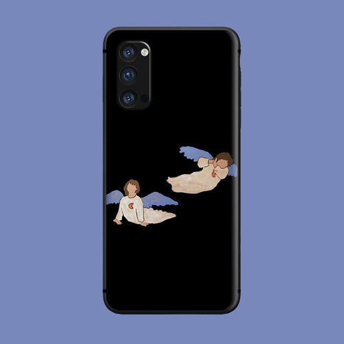 适用于Reno/5/7pro简约油画oppo手机壳ace2/findx3硅胶R15/R17天使