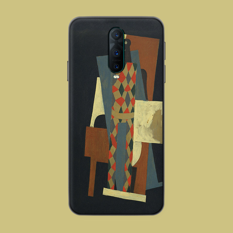 适用于小丑oppo手机壳Reno/5pro/7se复古艺术软r17/ace2美术findx3