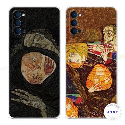 适用于抽象油画9oppo Reno6手机壳8pro+7文艺5K梵高4se个性3创意2z女款Ace软十
