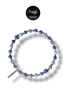 西美社 Op.38 古法手作原创设计天然石蓝色星球ins风复古清新手链