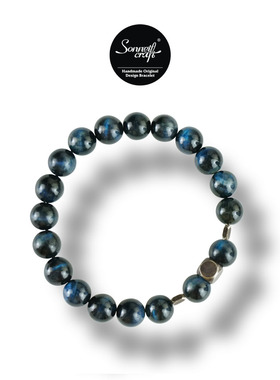 Sonnet-craft Op.55 古法设计师原创手工小众复古蓝色虎眼石手链