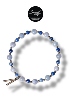 Sonnet-craft Op.39 古法手作原创天然石蓝色ins风复古情侣手链