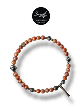 Sonnet-craft Op.70 古法原创设计天然石复古男女本命年红手链