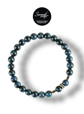 Sonnet-craft Op.54 古法设计师原创 小众复古 蓝色虎眼石手链