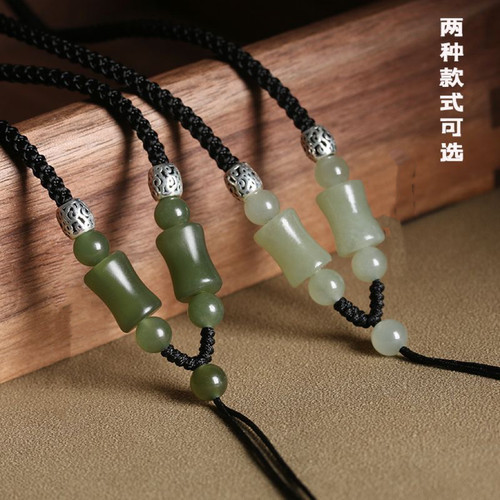 高端吊坠竹节挂绳挂件项链绳子配饰手工编织男女款调节款时尚百搭