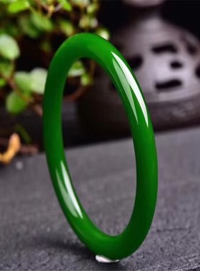 爆款菠菜绿色 冰透圆条手镯 年轻 气质精美女士手镯子 时尚百搭