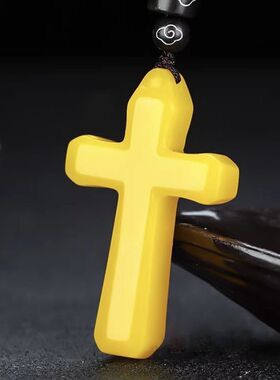 十字架吊坠红色玉石十字架挂件男女平安百搭项链玉佩毛衣链