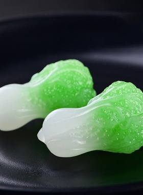 绿青色白菜吊坠百财挂件雕刻项坠男女情侣款挂坠时尚百搭