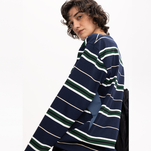 T恤秋季 MWO 异材质拼接条纹网眼透气宽松长袖 城市户外系列 AW25