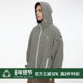 MWO 何与敖瑞鹏朱志鑫张桂源同款 条纹连帽卫衣外套男女同款