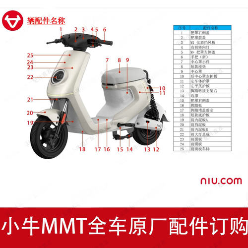 小牛电动MMT外壳车壳全车原厂配件脚踏护腿前挡泥板前面板塑料板