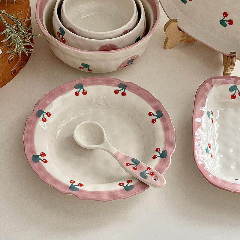 糖小姐釉下彩餐具碗盘套装高颜值饭碗汤碗陶瓷盘子餐盘乔迁礼物