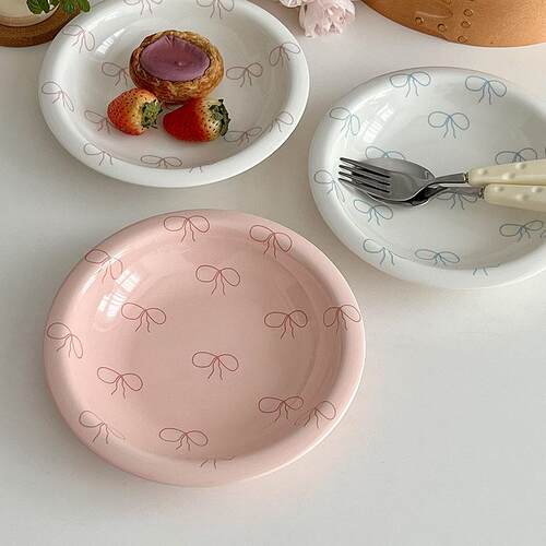 韩国ins风少女心蝴蝶结8英寸深盘