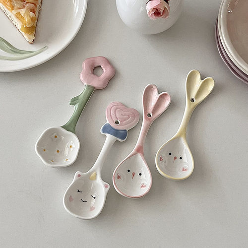 可爱卡通少女心甜品勺