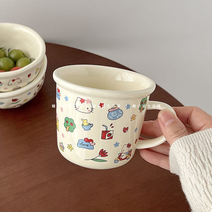 糖小姐韩系陶瓷马克杯家用女生高颜值ins杯子KT猫早餐杯生日礼物