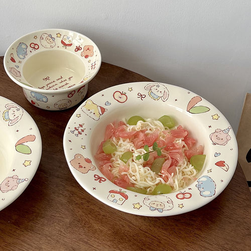 可爱卡通陶瓷碗盘一人食餐具