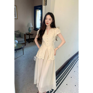 GERTCOREL2026新款夏季法式轻熟风重工衬衫设计感不撞款套装女