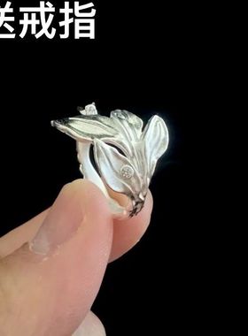 【夏诗文同款】叶流戒指 小众原创手工气质开口戒指手饰