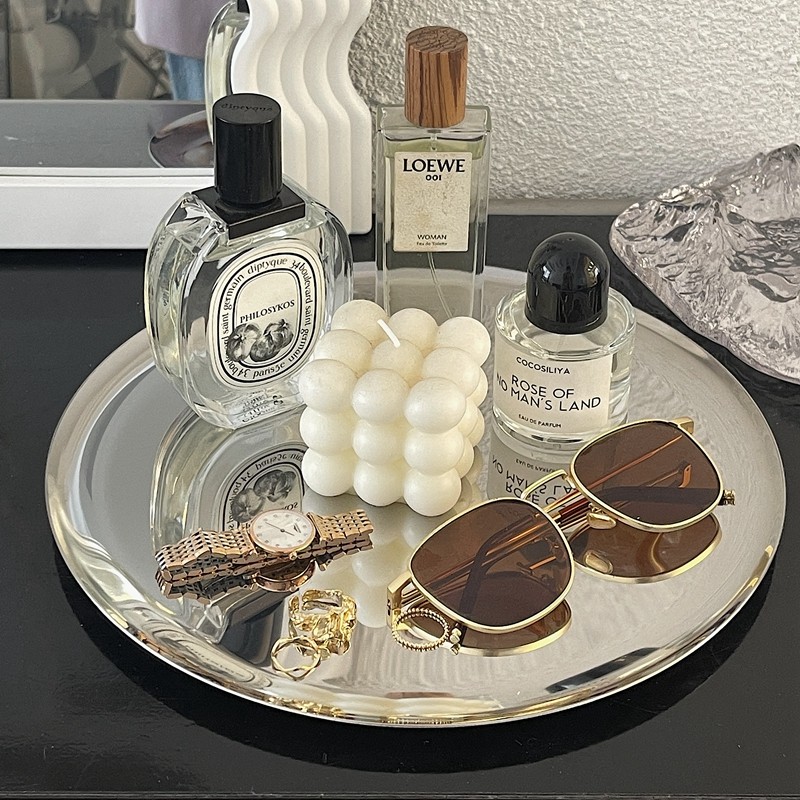 高级感镜面银色托盘 ins风桌面轻奢收纳盘不锈钢化妆品首饰摆盘,家居饰品,香薰托盘,淘宝优惠券,粉丝福利购,淘宝优惠卷