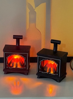 复古迷你仿真火焰壁炉灯