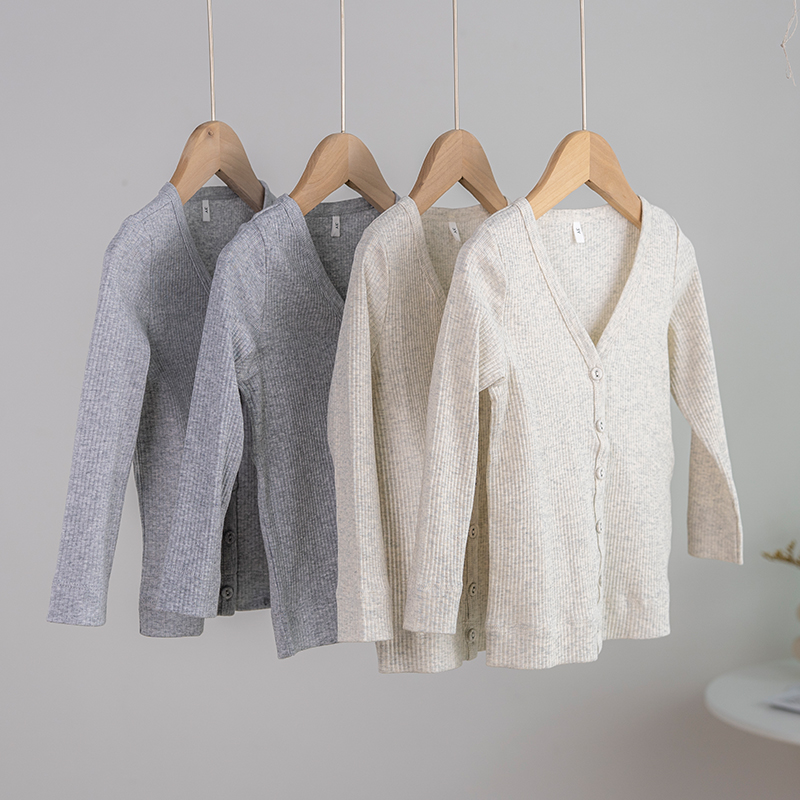 拉波米A类纯棉V领小上衣超薄开衫