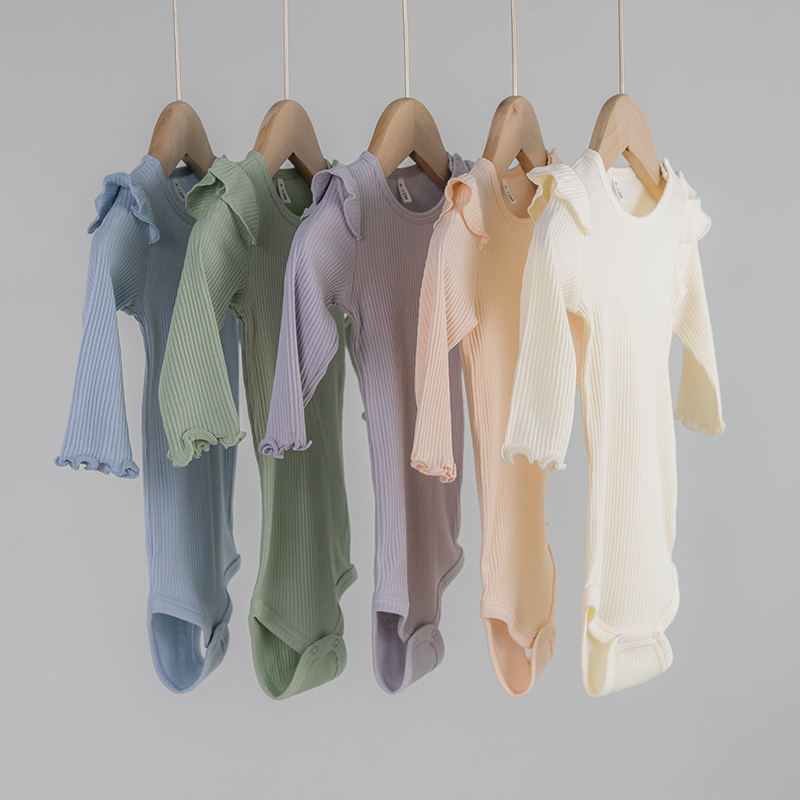 拉波米A类莫代尔棉飞边包屁衣