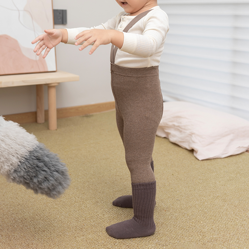 拉波米儿童长袖连体包屁衣背带裤套装宝宝春秋不勒腿举重裤套装