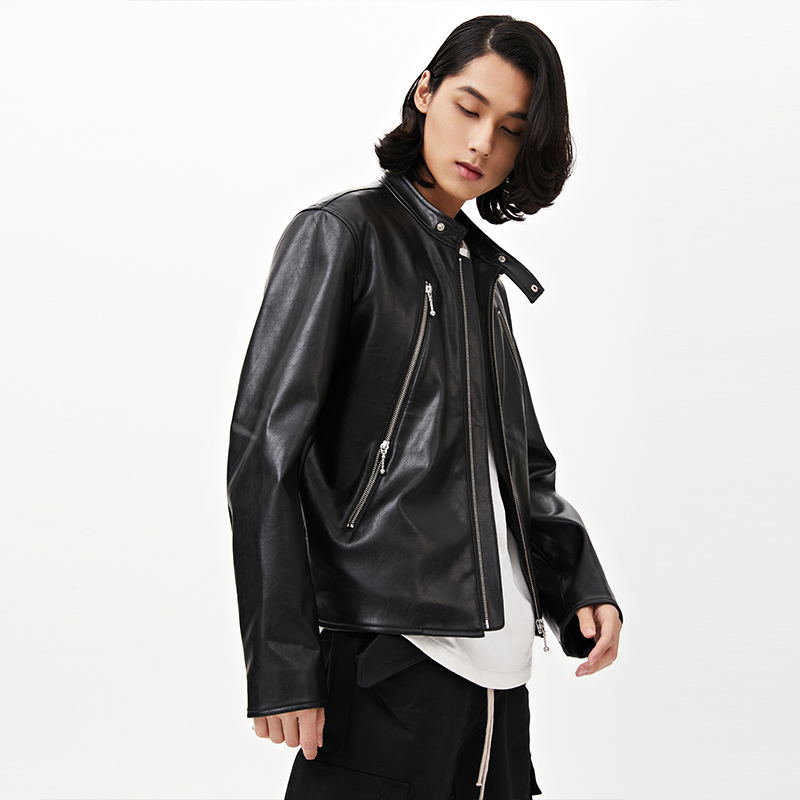 viavitsoe 机能ins风双开拉链重工皮衣pu机车皮夹克外套潮酷男,男装,皮衣,淘宝优惠券,粉丝福利购,淘宝优惠卷