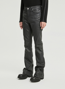 VIA VITSOE AW25 刷蜡涂层高弹力修身喇叭牛仔裤