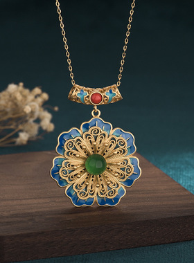 银倩坊女新中式项链旗袍