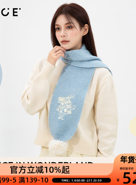 OCE爱丽丝漫游仙境围巾针织羊毛女秋冬季新款氛围感保暖百搭围脖