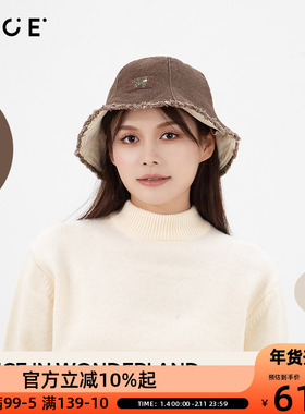 OCE爱丽丝漫游仙境小圆帽渔夫帽子四季方圆脸显脸小大头围盆帽