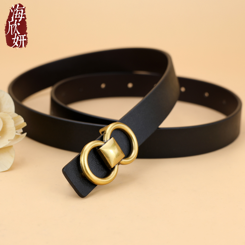 小众别致~真皮牛皮女士腰带百搭