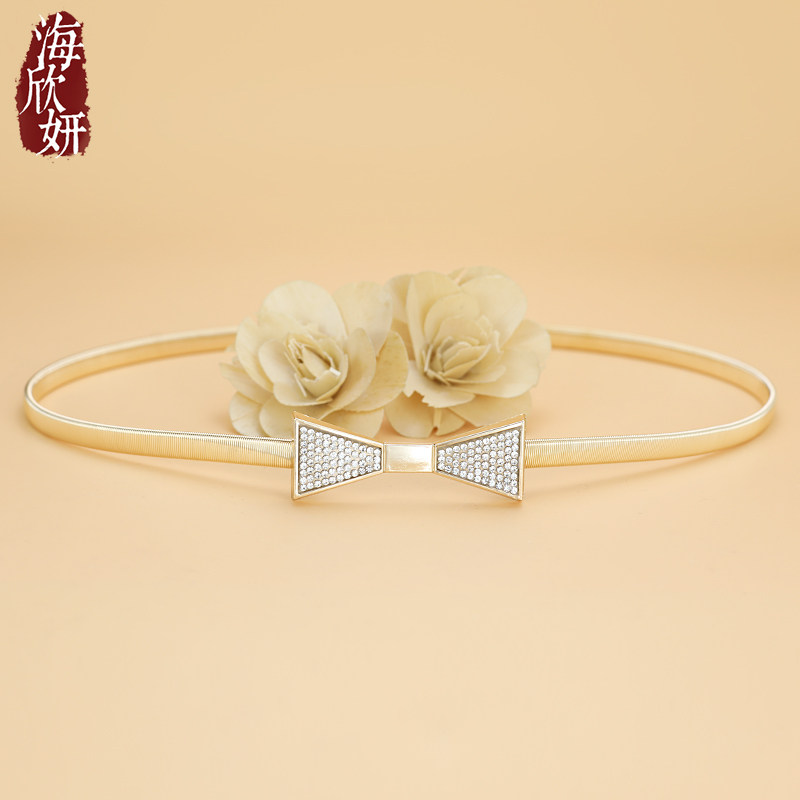 腰链女金色时尚百搭链条松紧细腰带装饰配连衣裙子衬衫新款西裤带