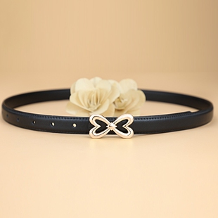 腰带女真皮牛皮装饰窄小皮带简约百搭高级感配裙牛仔裤带黑色学生