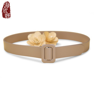 女士真皮牛皮腰封宽腰带简约百搭装饰配连衣裙子大衣风衣牛仔裤带