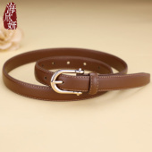 牛仔裤 饰配裙西裤 带新 百搭装 腰带女士真皮头层牛皮细皮带复古时尚