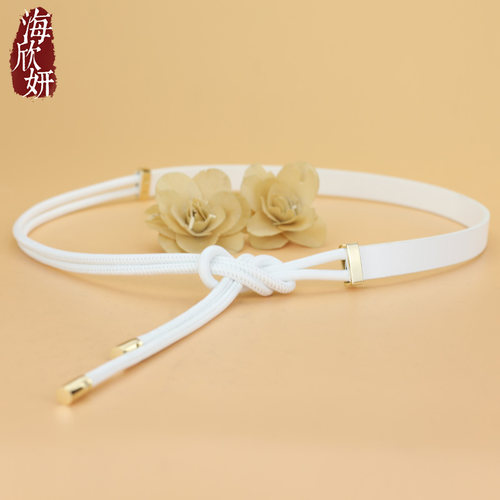打结设计~柔软羊皮女士腰带百搭